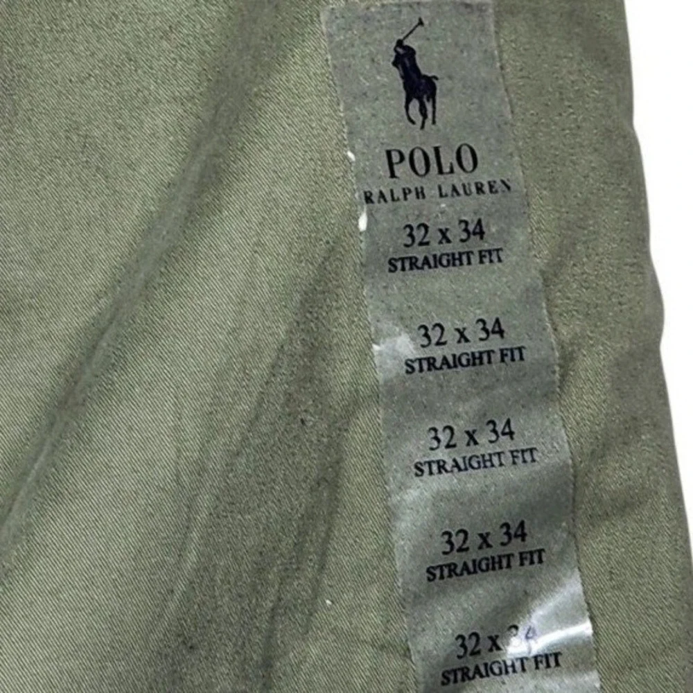 Polo Ralph Lauren Men's Stretch Chino Straight Fit‎ Pants Olive Green 32x34 New